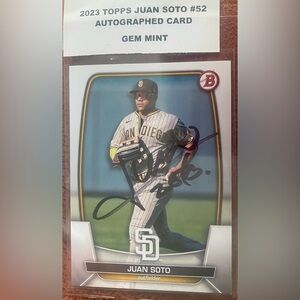 2023 Topps Juan Soto AUTOGRAPHED Baseball Card Gem Mint